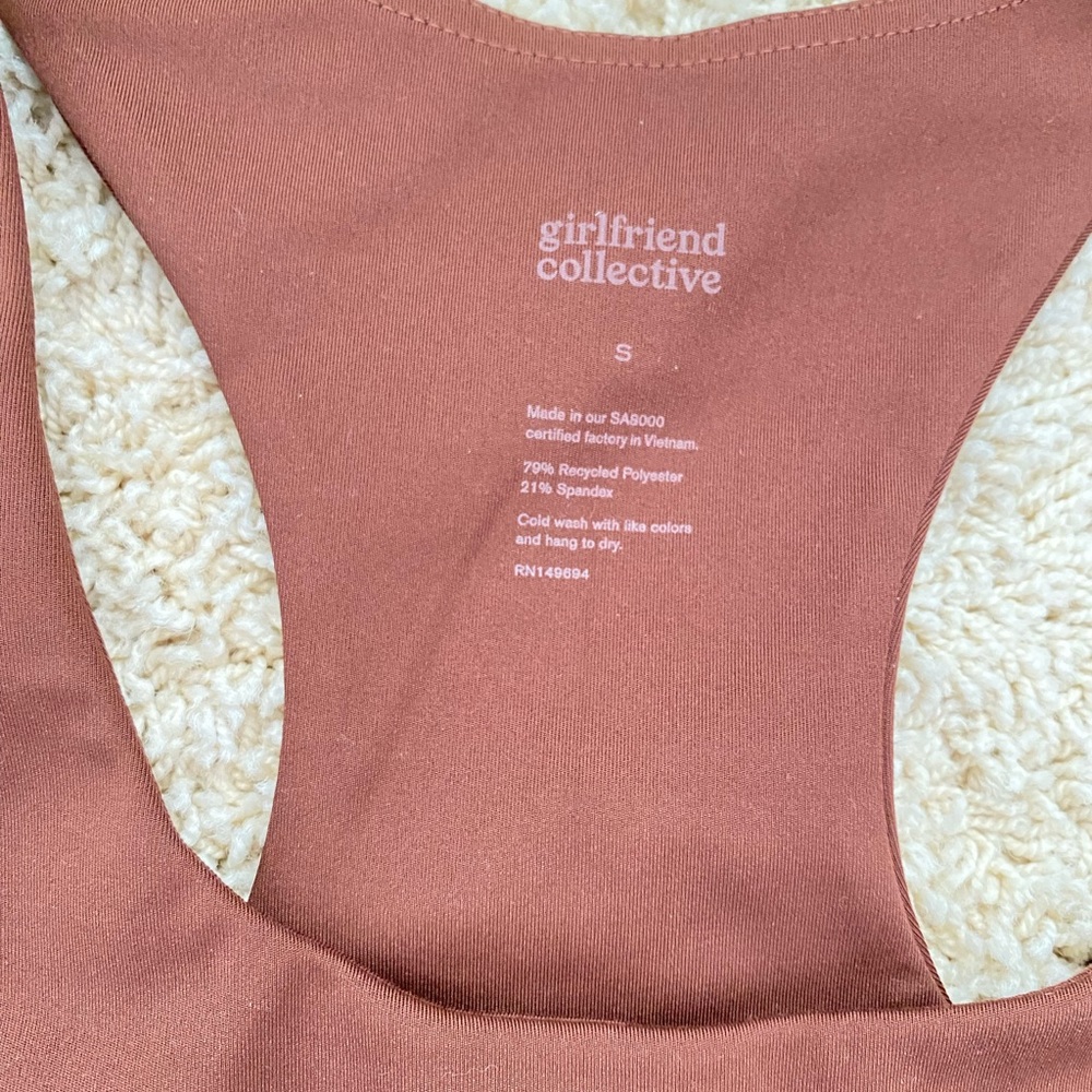 Girlfriend Collective Brown Set Leggings Bra Tank Top Small - Picture 2 of 14